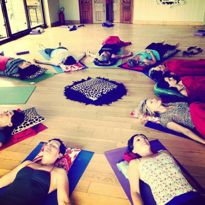 Yoga in the yoga studio on retreat